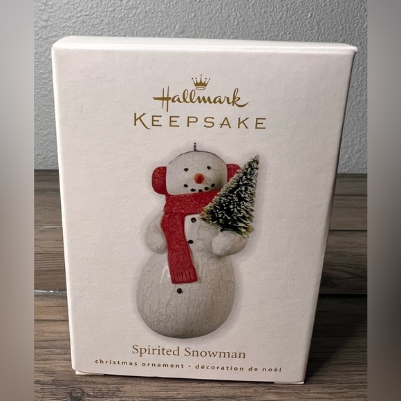 Hallmark Keepsake 2010 Christmas Ornament “Sprited Snowman with tree & Red Scarf - Picture 1 of 9